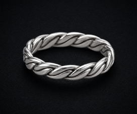 Silverring 925 flätad ring