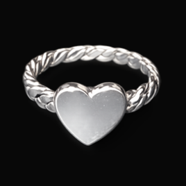 Silverring 925 Hjärta flätad ring