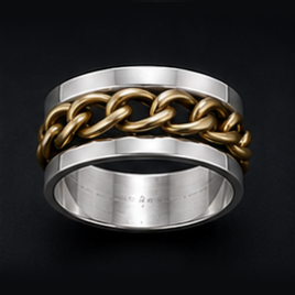 Stressring med mässingring
