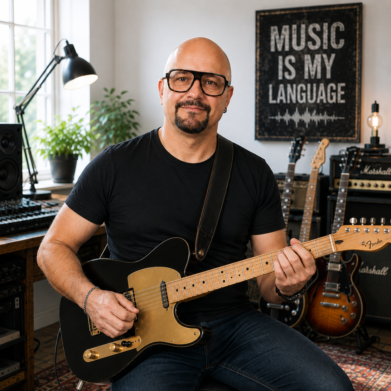 Michael Swidén är en mångfacetterad man med många strängar på sin lyra. Som musiker kan han spela de flesta genrer.